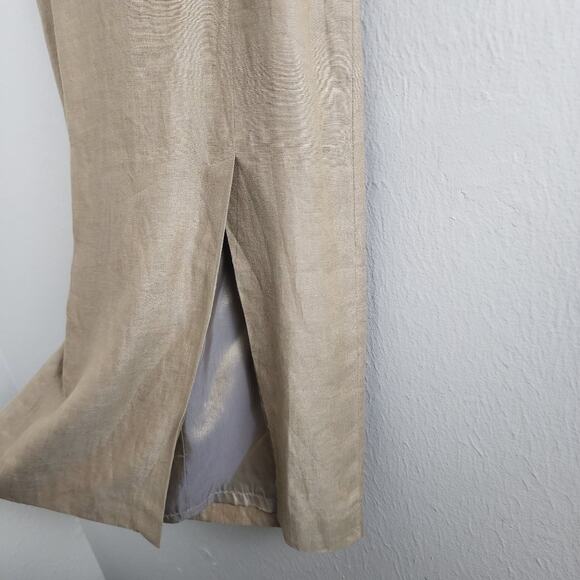 Lafayette 148 100% Linen V-Neck Sleeveless Sheath Dress - Picture 6 of 11